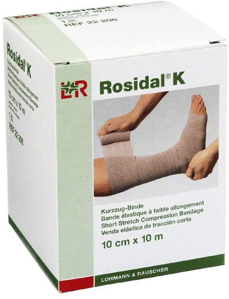 Lohmann & Rauscher Rosidal K ショートストレッチ圧縮包帯、Acute & Chronic Lymphedema、Edema、およびVenous Insufficiency、3.93" x 11 Yards (10cm x 10m)、1ロールの管理に使用するため