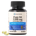 ダイケンの小型魚油1200のmg、rTGのオメガ3 1000mg、60のSoftgels、健康な中心、頭脳および乾燥した目サポートのための高い吸収及びバープレスの魚油
