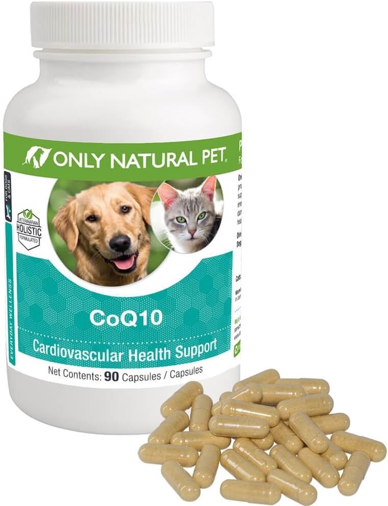 犬と猫のための天然ペットコク10カプセルだけ - Coenzyme Q10 Ubiquinoneサプリメント - 助けは死亡率を維持します, エネルギー & 全体的な幸福 – 90 カウント