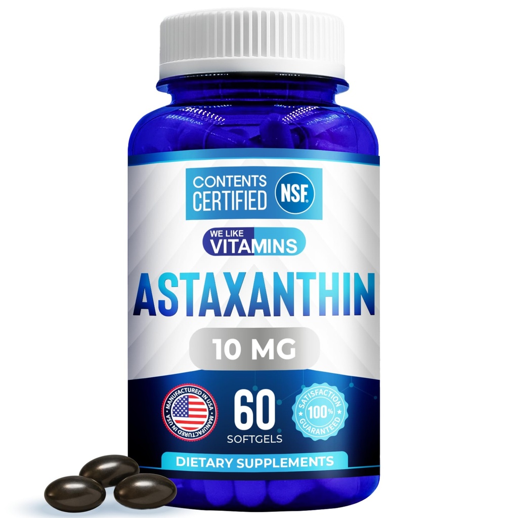 私達はビタミンのアスタキサンチン10mgのSoftgelを好みます-HaematococcusのPluvialisからの強力なアスタキサンチンの補足-目の改良、接合箇所、皮の健康及びエネルギー レベル- 60の計算、2か月の供給