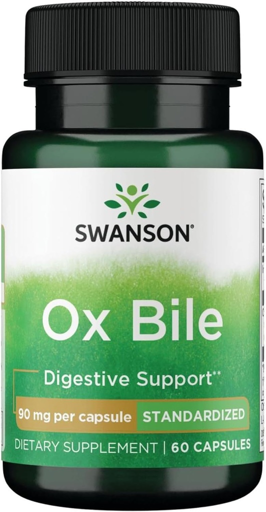Swanson Ox Bile - Standardized 90 mg 60 Caps (1 Pack)