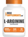 BulkSupplements.com L-アルギニンカプセル - アルギニンサプリメント、ニトリ酸化物サプリメント - グルテンフリー、8カプセル/サービング(5000mg)、240カウント(パッケージ1)