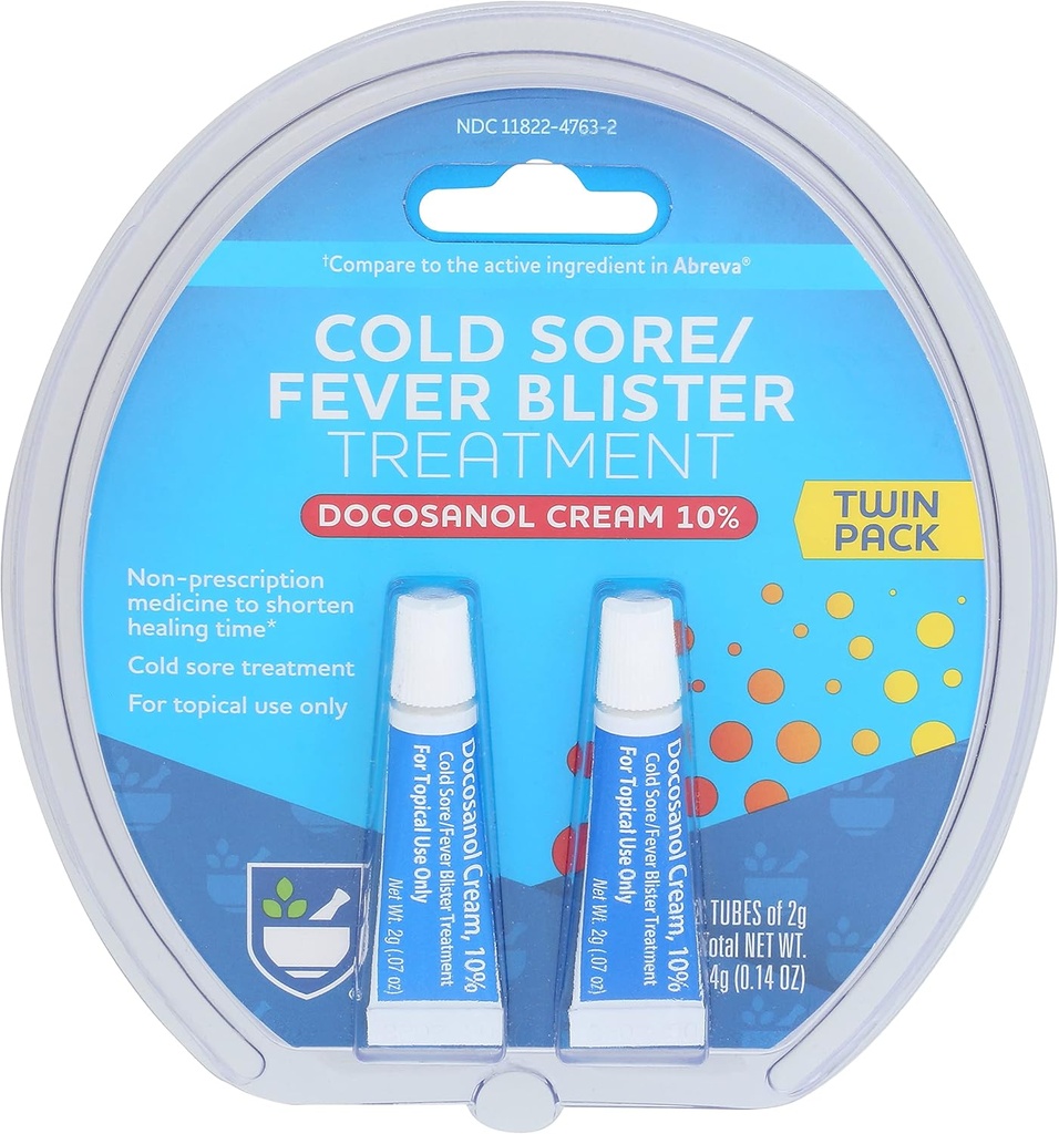 Rite Aidの風邪のソアおよび熱くまめのためのクリーム、ドコサノールのクリーム10%、表面のための唇、癒やす時間、0.07のoz - 2つの管をショートさせる非沈殿物の薬のための風邪の治療