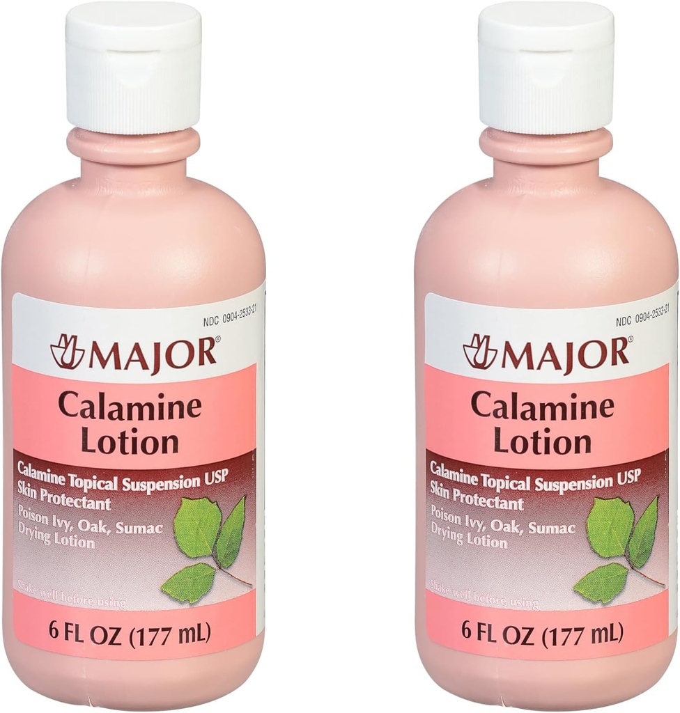 MAJOR Calamineのローション-カルアミン Topicalの懸濁液USPの皮のprotectant - 6 Fl Oz (177のmL) (2のパック)