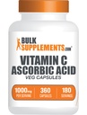 BulkSupplements.comアスコルビン酸カプセル - アスコルビン酸ビタミンC 1000mg、ビタミンCサプリメント - ビーガン&グルテンフリー、サービングあたり2カプセル、360カウント(パッケージ1)