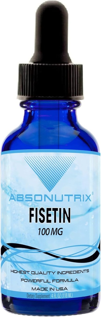 Absonutrix Fisetin 100 mg、4 Ozの液体、米国で作られた200のサービング、速い吸収、質の有効な原料、第三者テストされる非GMOのGMPの証明される、残酷な試供品