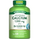 ビタミンD3 5000 IUの性質の真理吸収性カルシウム1200mg | 120 Softgels | 炭酸カルシウム | 非GMO&グルテンフリーサプリメント
