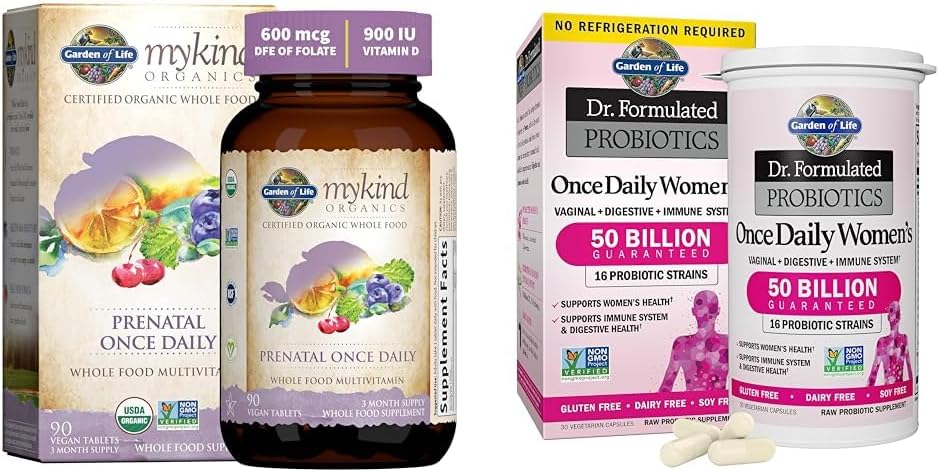 生命の庭 オーガニック プレナタル ビタミン: エネルギーと健康的な胎児の発達に適し、処方された女性のプロバイオティクスを毎日、16の緊張、50のビリオン、30のカプセル