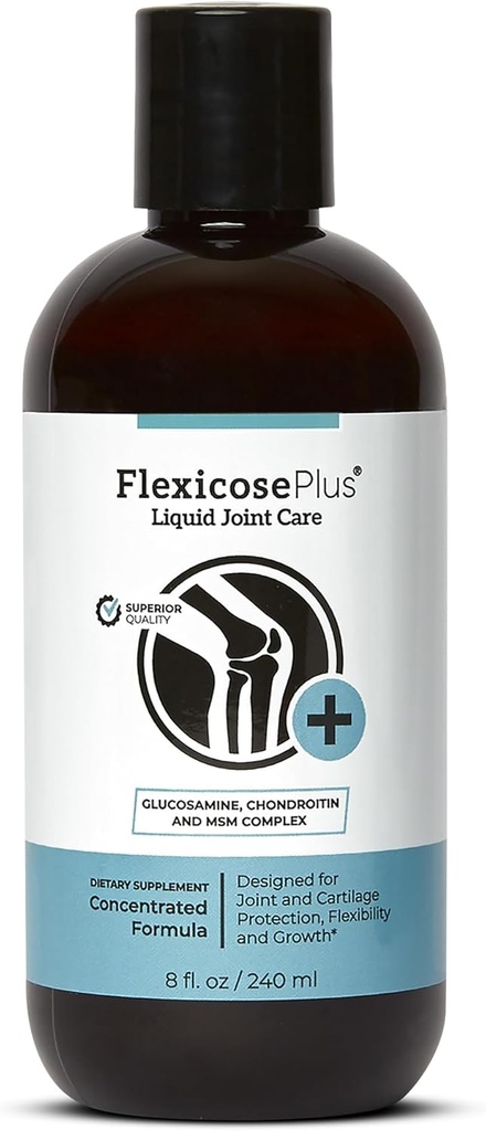 Flexicose Plus - 液体ジョイントケア - 8 の fl oz - グルコサミン、コンドロイチン及び MSM の複雑な接合箇所の心配との高度の共同サポート補足