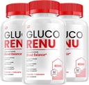 Gluco Renuカプセル - GlucoRenuアドバンストサプリメント、健康的なレベルを維持するためのすべてのナチュラルフォーミュラ、最大強度フォーミュラ、Gluco Renuwカプセルレビュー(3パック - 180カプセル)