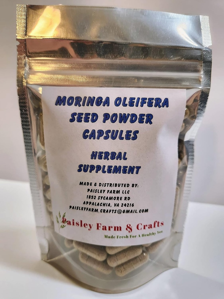Moringa Oleifera Malunggay種子パウダーカプセル - 非GMO - すべての天然ハーブサプリメント(100)