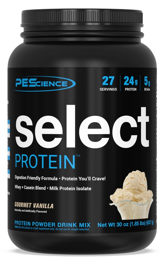 PEScience Select Protein Powder, ウィーとカゼインブレンド, 女性と男性のためのきれいなプロテインパウダー, 低カロリー, 低炭水化物, ケトフレンドリー, グルテンフリー - グルメバニラ - 27 サービング