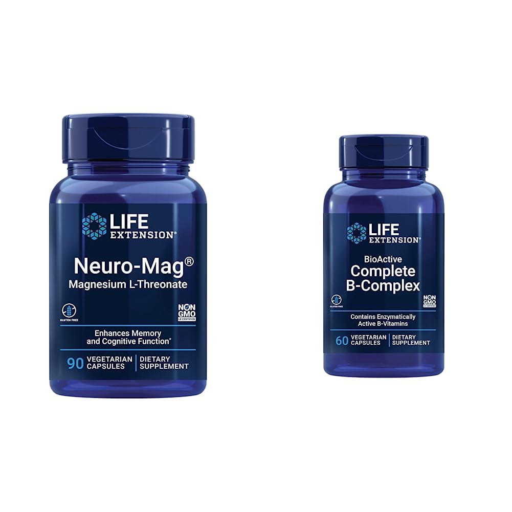 ライフエクステンション Neuro-mag マグネシウム L-threonate と Bioactive 完全な B-Complex for Brain, Heart, Nerve サポート