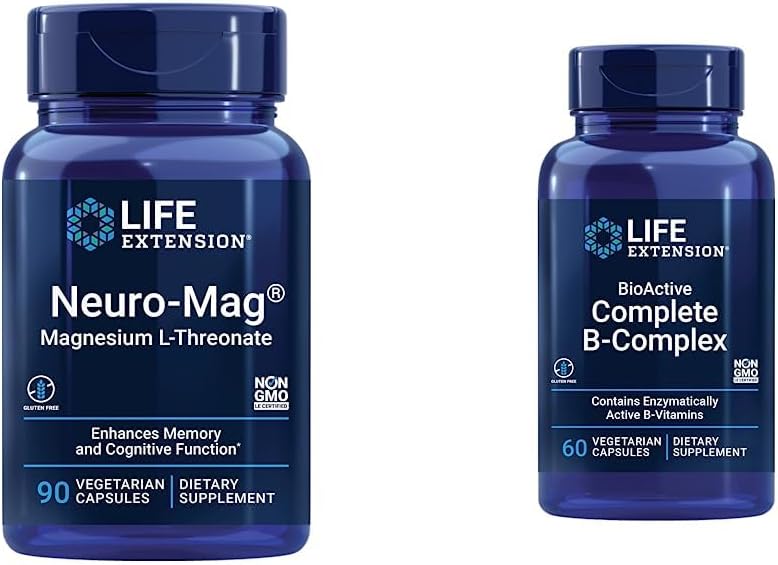 ライフエクステンション Neuro-mag マグネシウム L-threonate と Bioactive 完全な B-Complex for Brain, Heart, Nerve サポート