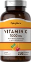 ピッピングロックビタミンC 1000mg | 250カプセル | バイオフラボノイドとローズヒップ | 女性と男性のためのサプリメント | 非GMO、グルテンフリー