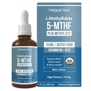 LメチルはメチルB12のコファクタと15mg - 有機ベリー風味、高い効力の液体のSublingual活動的な5-MTHFの形態-サポート気分、メチル化、認知–生物活動的な形態のビタミンB9及びB12 (1oz)