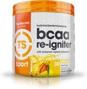 トップシークレット栄養 BCAA Re-Igniter ビーガンアミノ酸サプリメント アスタキサンチンと電解液、ココナッツ水と水和ブレンド、9.84 oz (30サービング)、パイナップルマンゴー