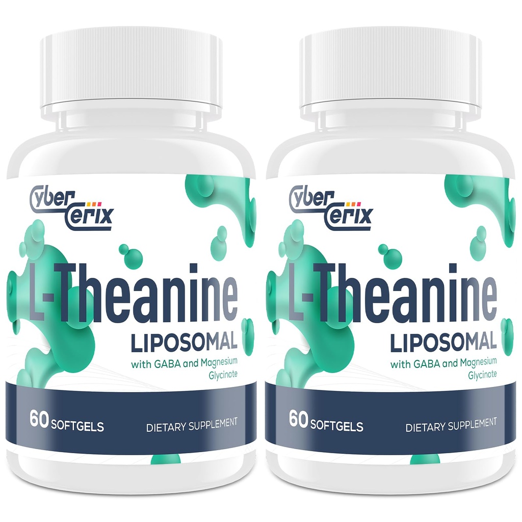 Liposomal L-Theanine 500mgのGABA 200mg及びマグネシウム100mgのカルム、弛緩及び焦点のための余分強さの補足、グルテンフリー- 120のカプセル