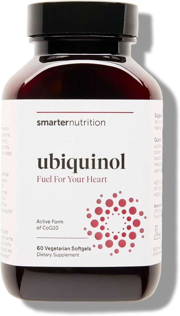 SMARTERNUTRITION Ubiquinol 100mg + 天然植物ベースの完全オメガ3 6 9 - 臨床的にAhiflower®オイル - 心臓サポートのための超吸収CoQ10 - 非GMO - 60 Softgels[30日の供給]