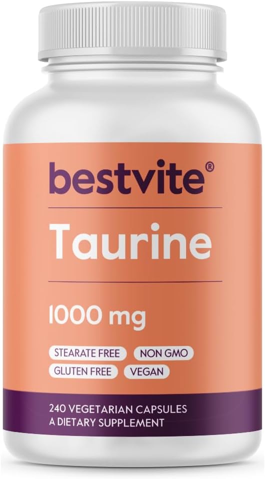 BESTVITE タウリン1000mg(240 ベジタリアンカプセル) - ない 充填剤 - いいえ フローエージェント - ビーガン - 非GMO - グルテンフリー