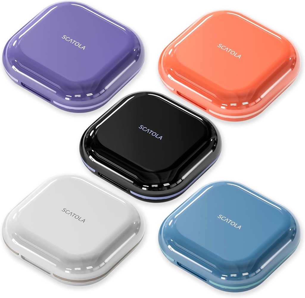 小さい丸薬の箱4のコンパートメント ライト灰色の紫色の青い黒および5のピンクのセット