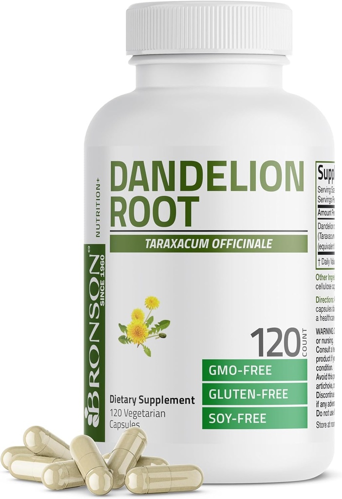 Bronson Dandelion Rootの高い効力の補足、サポート全体的なよい健康及び井戸の従来のDiureticハーブ-非GMO、120のベジタリアンのカプセル