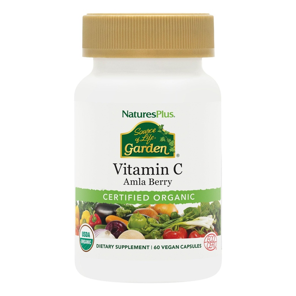 ライフガーデン認定オーガニックビタミンC - 500mg、60ビーガンカプセル - 全食品免疫サポートサプリメント、抗酸化剤 - ベジタリアン、グルテンフリー - 30サービング