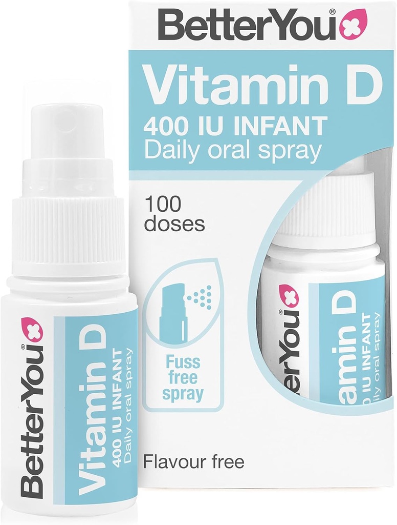 BetterYou D400 Infant Vitamin D Oral Spray - Convenient Alternative for Tablets - Specially Formulated for Children Under 3 Years - Simple and Pure Formulation - Vital for Kids Development - 0.5 oz
