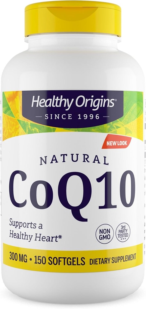 健康な起源® CoQ10 300 mg – 自然トランスイソマーUbiquinone – イースト発酵, 心臓の健康をサポート & 細胞エネルギー – 非GMO 150 Softgels