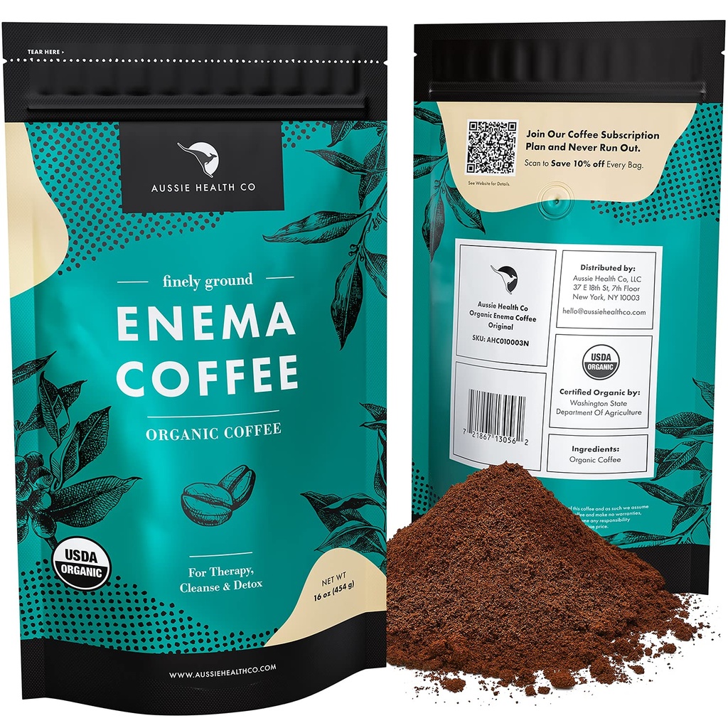 Aussie Health Co Enema Coffee – オーガニックコーヒー – 419° ロースト, グラウンドコーヒー, クレンジングと解毒, アメリカ製 – 1 ポンドバッグ