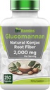 tnvitaminsのグルコマンナンのカプセル2000のMG - 250の計算 自然なKonjacの根繊維のエキスの粉の補足 Solubleの、食事療法および消化繊維の丸薬 米国で作り出される 非GMO及びグルテンフリー