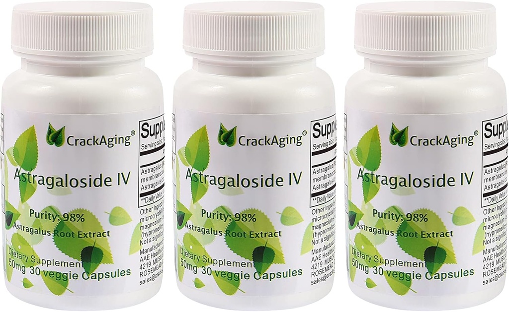 割れる超吸収のAstragaloside IV 98%の大人の免疫サポート50mg/Cap 90は3本の袋に入れます