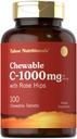カルリールビタミンC ケブル | 1000mg | 100錠 天然オレンジ風味 | ベジタリアン・非GMO・グルテンフリー対応商品 | タホ栄養