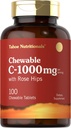 Carlyle Vitamin C Chewables | 1000mg | 100 Tablets Natural Orange Flavor | Vegetarian, Non-GMO & Gluten Free Supplement | Tahoe Nutritionals