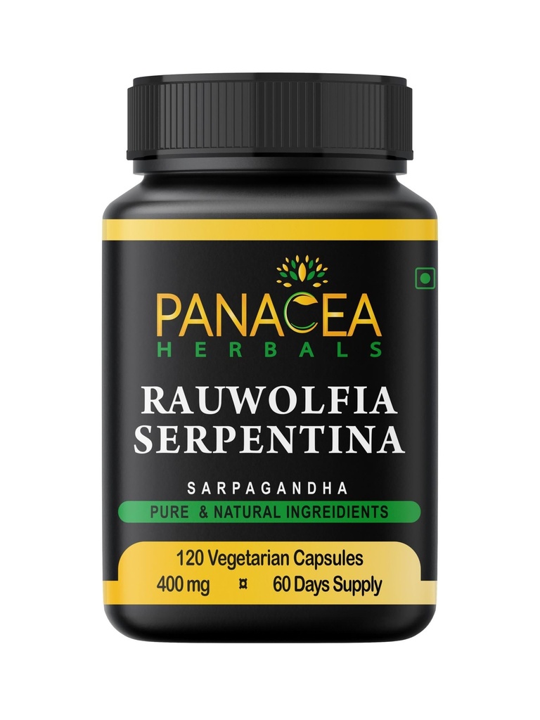 Panacea Herbals Rauwolfia Serpentinaカプセル(120カウント400mgベジーキャップ) Sarpagandha Vati、インドのSnakerootサプリメント