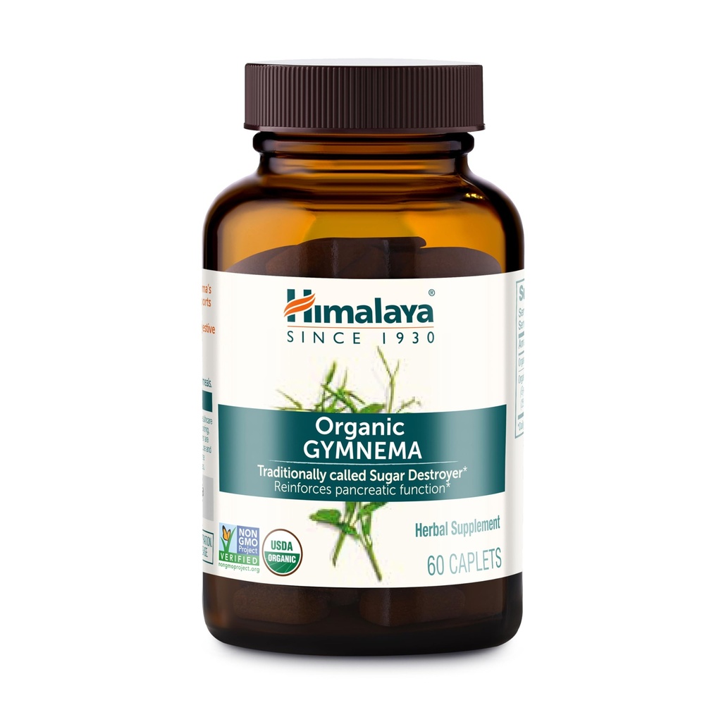 ヒマラヤオーガニックジムネマシルベスト - ハーブグルコース代謝サポート - USDA Organic、非GMO、ビーガン、グルテンフリー、添加剤無料、700 mg、60カプレット