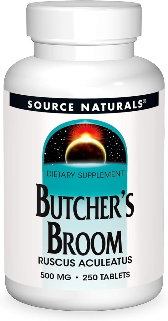 Source Naturals Butcher's Broom Dietary Supplement - Ruscus Aculeatus - 250 Tablets