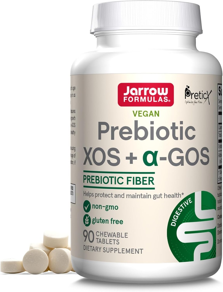 JarrowフォーミュラプレバイオティクスXOS + GOS - 繊維のコンプレックスサプリメント - 90 Chewable錠 - Enriches&Nourishes Gut Microbiome - Beneficial Bacteria - 30の摂食の成長をサポート
