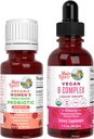 MaryRuth Organics Precision Probiotic for Women(ラズベリー) & B Complex Drops(チェリー) | USDA Organic, Clean Label Project Verified® | ビタミン・フォー・ガットヘルス&免疫 | ヴィーガン・非GMO・グルテンフリー