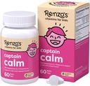 Renzo's Captain Calm, Kids Magnesium Supplement with L-theanine, Dissolvable Kids Vitamins for Relaxation and Mood Support, Sugar-Free Calming Supplement, 60 Green Apple Flavored Melty Tabs