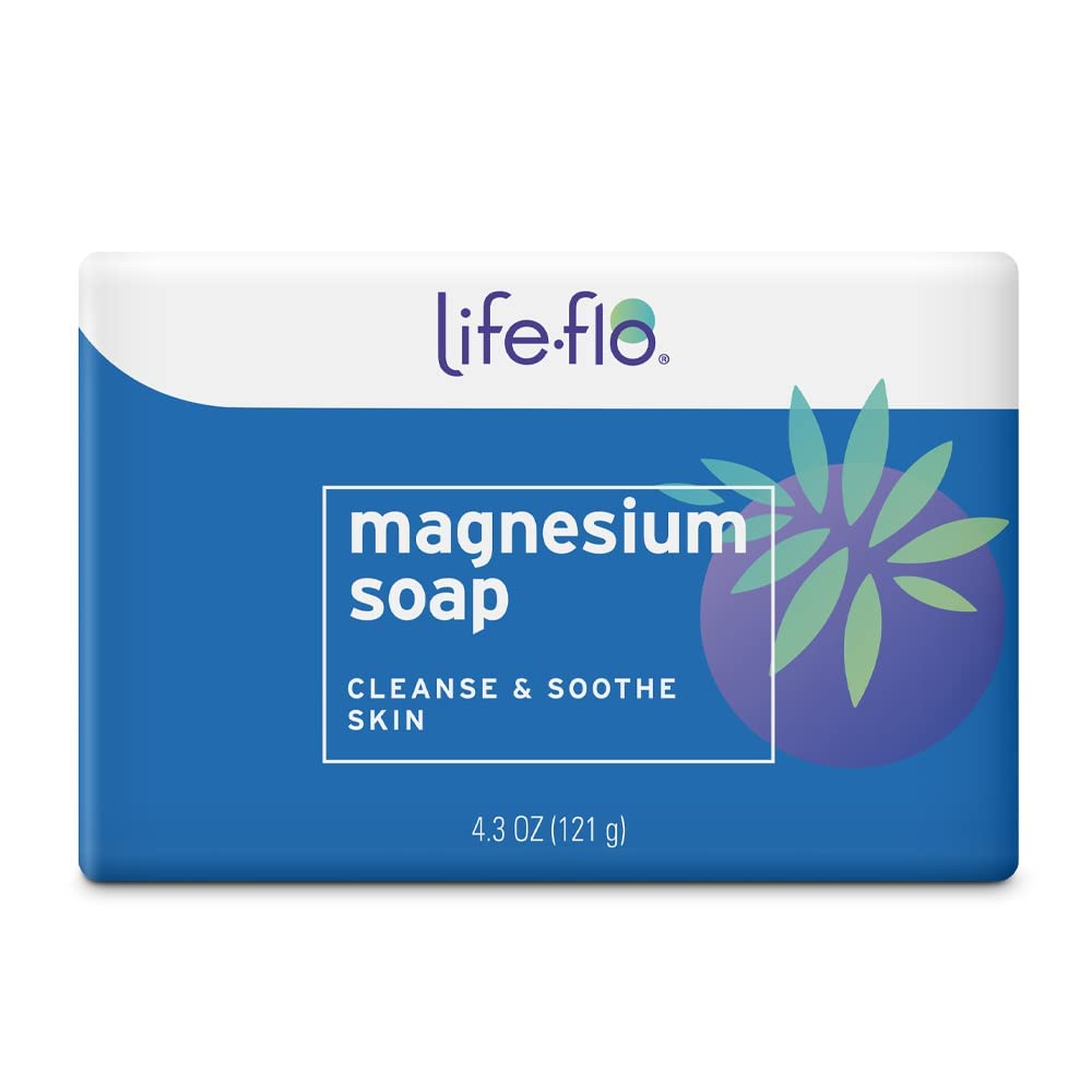 LIFE-FLO マグネシウムバーソープ | 炭酸カルシウム・プラスココナッツ・アボカドオイル | 4.3 Oz | 3パック