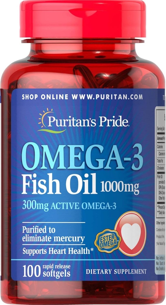 Puritans のプライド Omega-3 の魚油 1000 Mg、100 の計算