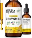 Wild & Organic Chamomile Tincture - Relaxing & Calming Chamomile Supplement - Liquid Flower Extract Drops - Vegan, Sugar & Alcohol-Free - 2 fl oz