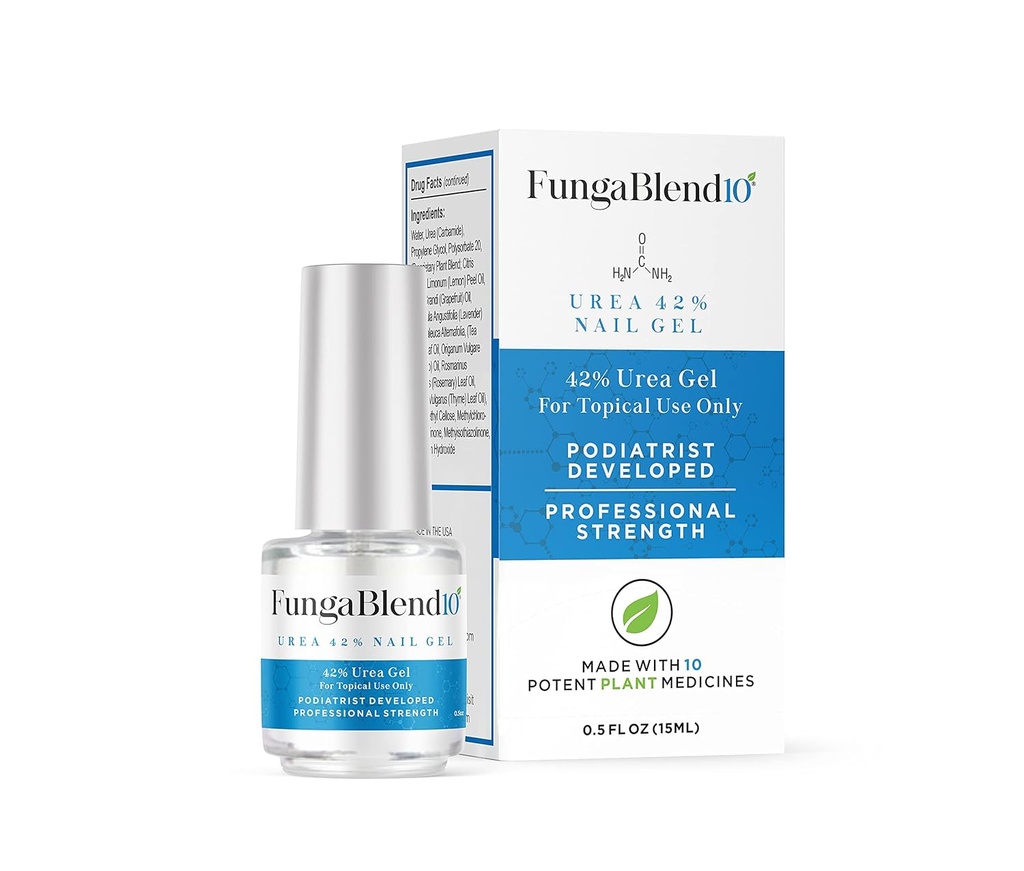 FungaBlend 10 - Urea 42% 爪のゲルは、真菌に抗真菌薬を直接届けます - トーと指の爪の修復治療のための迅速な結果のトップソリューション