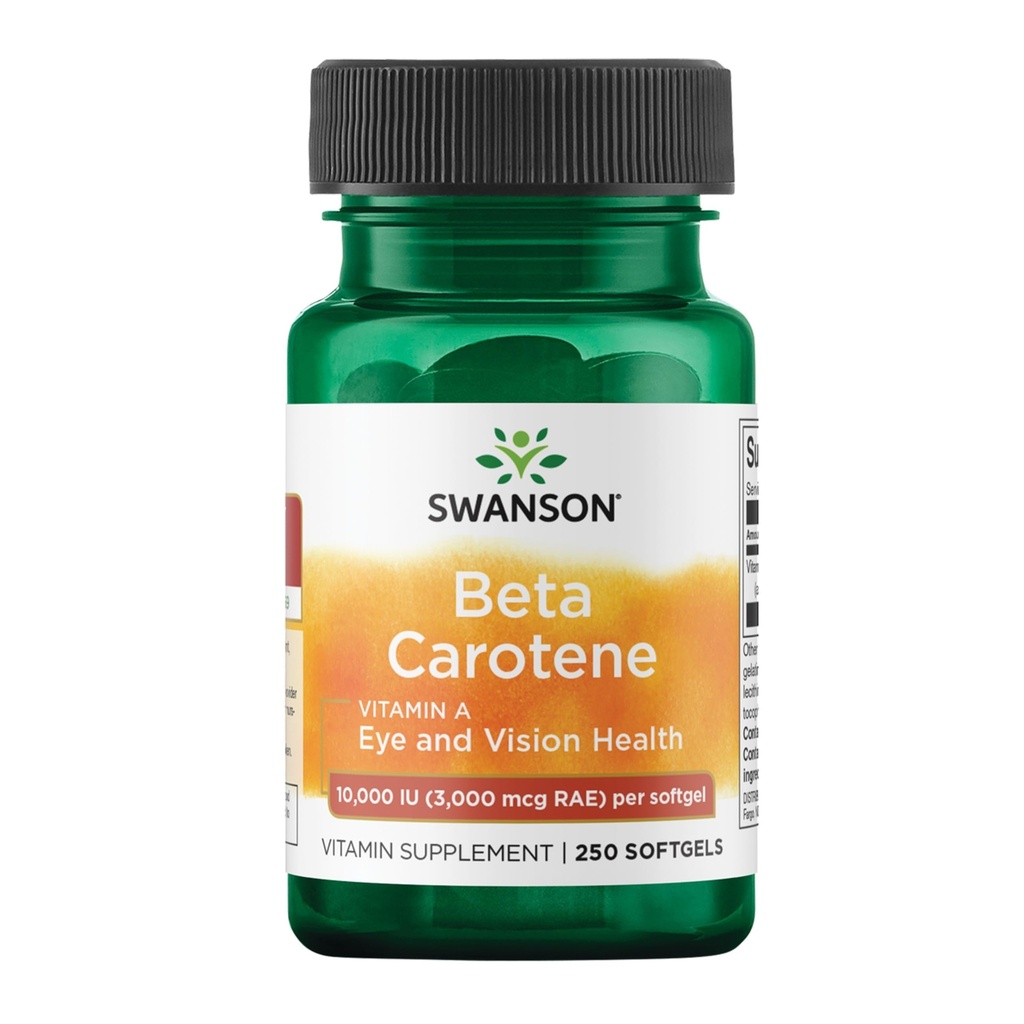 Swanson Beta-Carotene - ビタミンAサプリメント免疫健康、目と皮膚の健康 - ナチュラルウェルネスフォーミュラ - (250 Softgels、3000mcg 各)
