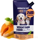 Miracle Vet High-Calorie Weight Gainer for Dogs & Cats - Multivitamin Nutritional Supplement Gel, Omega Fish Oil, Calcium - Puppy, Senior, Prenatal Cat & Dog Vitamins, Supplements for Weight Gain