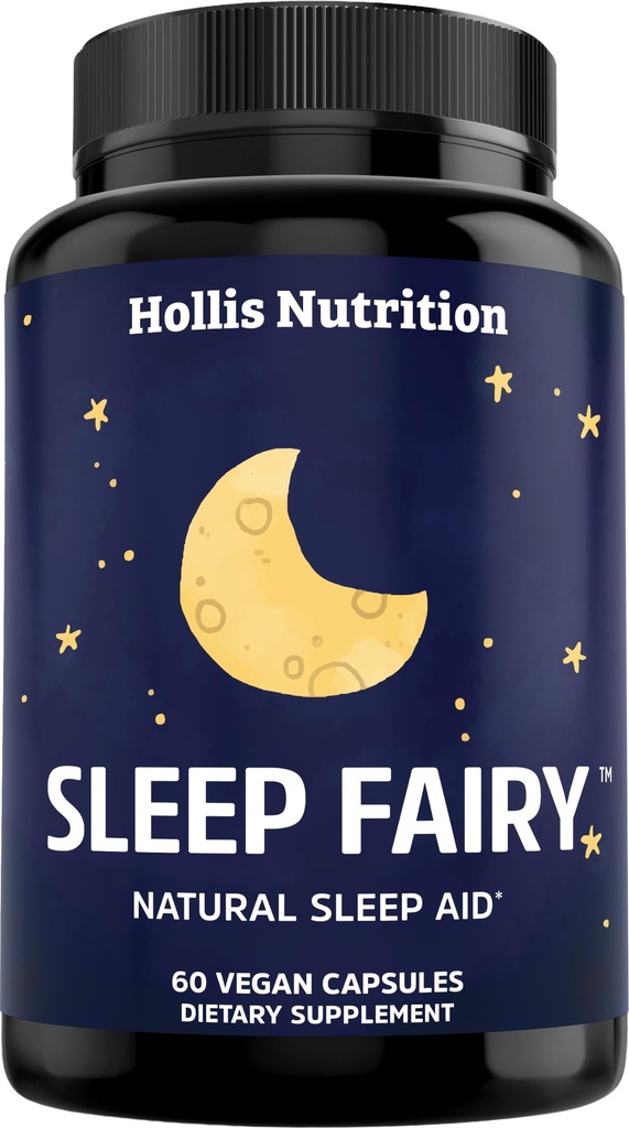 SLEEP FAIRY ナチュラルスリープエイド | マグネシウム グリシナート 500mg, メラトニン 10mg, L-テアニン, B6, 5-HTP, GABA, バレリアン ルート & アシュワガンダ | 大人のためのハーブスリーピングピル | ビーガンスリープピル | アメリカ製