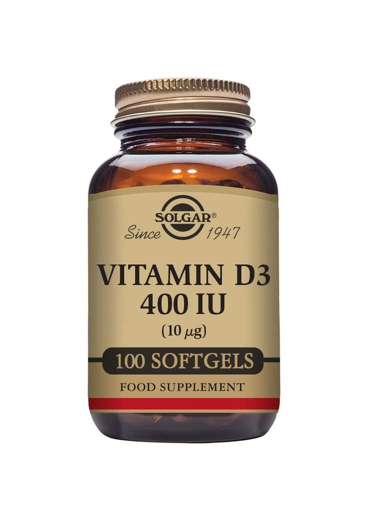 ソルガービタミンD3(Cholecalciferol)10 MCG(400 IU)、100 Softgels - 助けは骨と歯を維持します - 免疫システムサポート - 非GMO、グルテンフリー、乳製品無料 - 100サービング