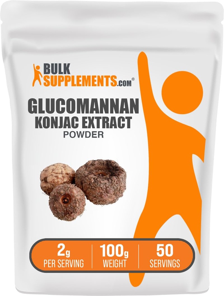 BulkSupplements.comグルコマンナンパウダー - Konjac Root Extractパウダー、グルコマンナンサプリメント - グルテンフリー、サービングあたり2g、100g(3.5オンス)(パッケージ1)