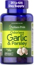 Puritan's Pride Preimum Odorless Garlic 5 mg (500 mg相当) & Parsley, 心の健康のための伝統的なサプリメント, 循環, 血流サポート, 250 急速リリースSoftgels